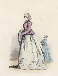 English ladies, color engraving 1870