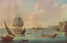 English Men o War in Malta Harbour in Malta Harbour c1805. Artist: John Thomas Serres