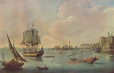 English Men o War in Malta Harbour in Malta Harbour c1805. Artist: John Thomas Serres