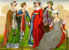 English noblewomen, 15th-16th century (1849).Artist: Edward May