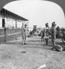 English officer and native soldiers, Bhamo, Burma, 1908. Artist: Stereo Travel Co