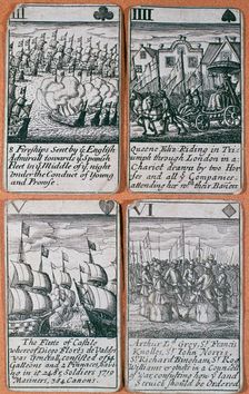 English playing cards commemorating defeat of the Spanish Armada (8 August 1588)