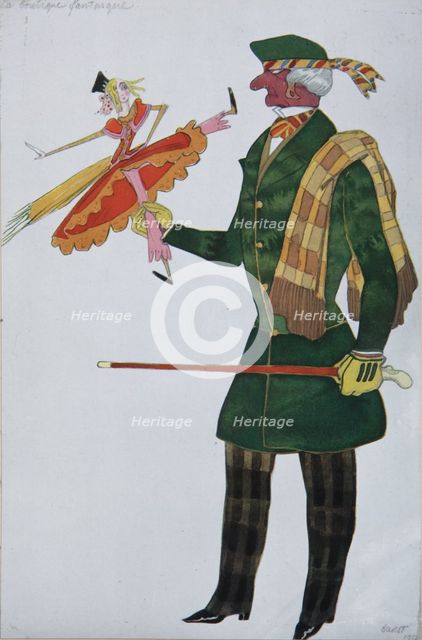 Englishman. Costume design for the ballet The Magic Toy Shop by G. Rossini, 1919. Artist: Bakst, Léon (1866-1924)