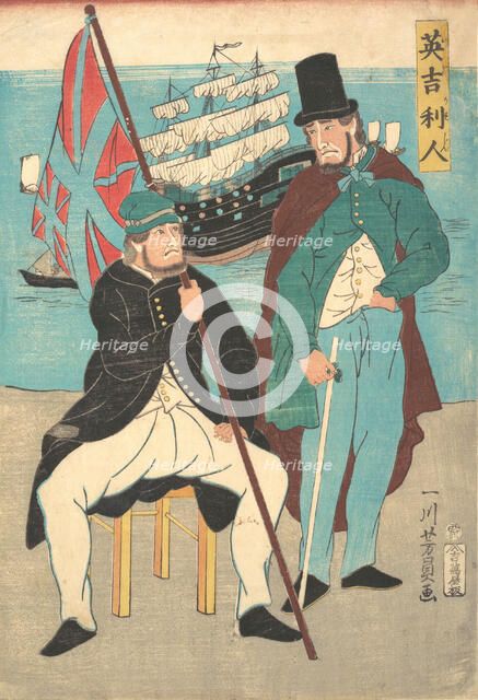 Englishmen, 1861. Creator: Yoshikazu.