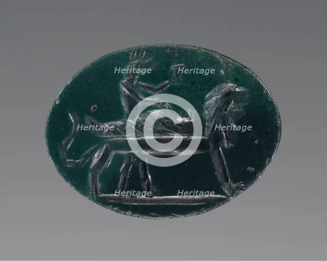 Engraved Gem with Anubis and Osiris, A.D. 100-250. Creator: Unknown.
