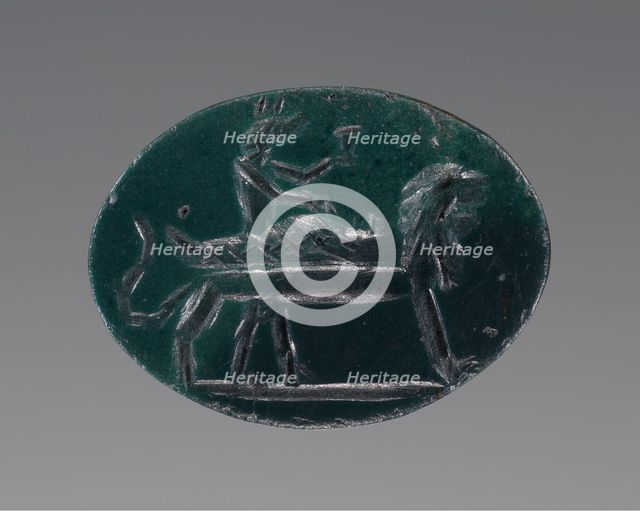 Engraved Gem with Anubis and Osiris, A.D. 100-250. Creator: Unknown.