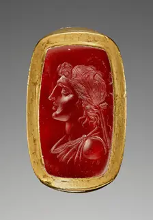 Engraved Gem with Alexander the Great inset Into a Hollow Ring, 1st century B.C. Creator: Unknown