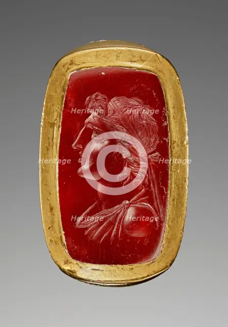 Engraved Gem with Alexander the Great inset Into a Hollow Ring, 1st century B.C. Creator: Unknown.