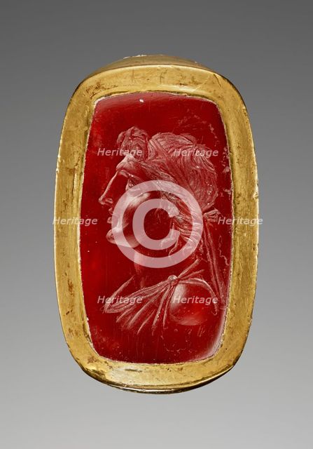 Engraved Gem with Alexander the Great inset Into a Hollow Ring, 1st century B.C. Creator: Unknown.