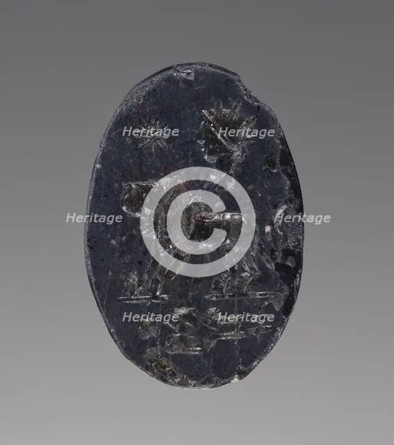 Engraved Gem with Lion, Skeleton, and Helios, 2nd-4th century A.D. Creator: Unknown.