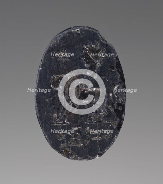 Engraved Gem with Lion, Skeleton, and Helios, 2nd-4th century A.D. Creator: Unknown.