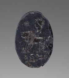 Engraved Gem with Lion, Skeleton, and Helios, 2nd-4th century A.D. Creator: Unknown