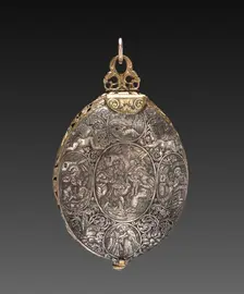 Engraved Egg Watch, 1590-1600. Creator: Denis Martinot (French); Theodor de Bry (Flemish, 1528-1598), attributed to