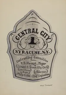 Engraved Name Plate, 1935/1942. Creator: Grant Vanderpool