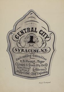 Engraved Name Plate, 1935/1942. Creator: Grant Vanderpool