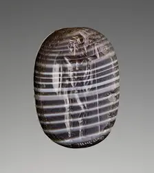 Engraved Scaraboid with a Standing Warrior, about 475 BC. Creator: Unknown