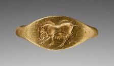 Engraved Ring with a Sow, about 500 BC. Creator: Unknown