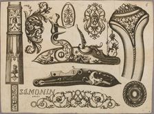 Engraving of Firearms Ornament, 1693 or 1695. Creator: Claude Simonin