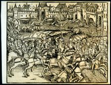 Engraving of the work The Fourteen Decades Zaragoza, 1520, copy of the Mainz edition of 1505. Creator: Tito Livio