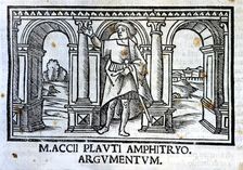 Engraving belonging to the Act I of the play Amphitryo by Tito Maccio Plautus, in an edition o…