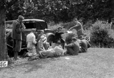 Enjoying a picnic at the MAC Shelsley Walsh Speed Hill Climb, Worcestershire. Artist: Bill Brunell
