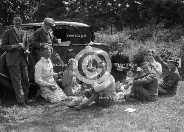 Enjoying a picnic at the MAC Shelsley Walsh Speed Hill Climb, Worcestershire. Artist: Bill Brunell.