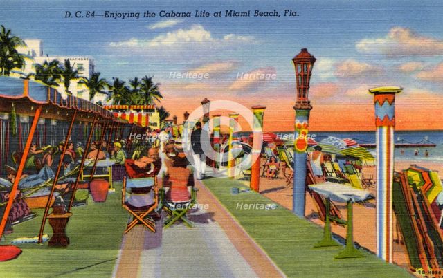 'Enjoying the Cabana Life at Miami Beach, Florida', USA, 1941. Artist: Unknown