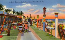 Enjoying the Cabana Life at Miami Beach, Florida USA, 1941