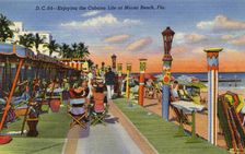 Enjoying the Cabana Life at Miami Beach, Florida USA, 1941