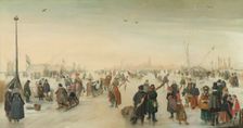 Enjoying the Ice near a Town, c.1620. Creator: Hendrick Avercamp