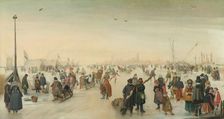 Enjoying the Ice near a Town, c.1620. Creator: Hendrick Avercamp