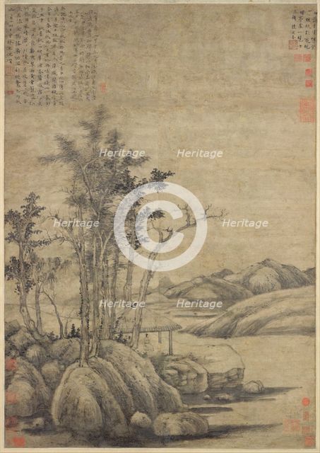 Enjoying the Wilderness in an Autumn Grove, dated 1339. Creator: Ni Zan.