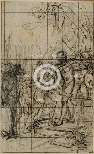 Enlarged Study for an illustration in Tacitus "Tibère, ou Les Six Premiers Livres des A..., c. 1768. Creator: Hubert Francois Gravelot.