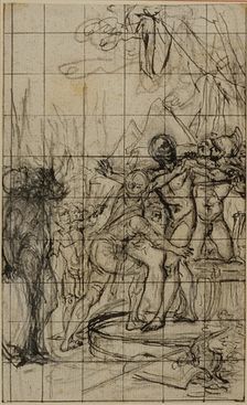 Enlarged Study for an illustration in Tacitus "Tibère, ou Les Six Premiers Livres des A..., c. 1768. Creator: Hubert Francois Gravelot