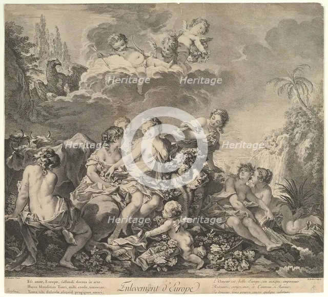Enlevement d'Europe (Abduction of Europa), 18th century. Creator: Pierre Alexandre Aveline.