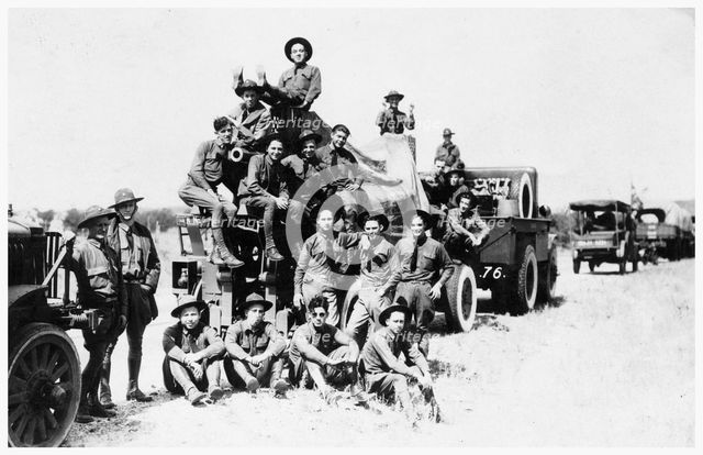 Enlisted men of the 61st Cavalry, Fort Sheridan, Illinois, USA, 1920. Artist: Unknown