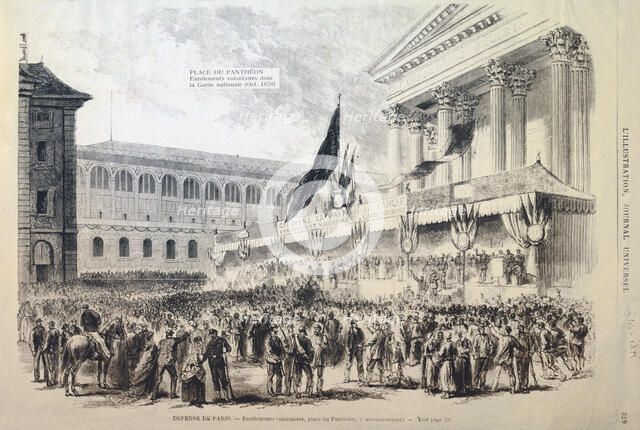 Enlistment of Volunteers into the National Guard, Place du Pantheon, Paris, 1870-1871. Artist: Anon