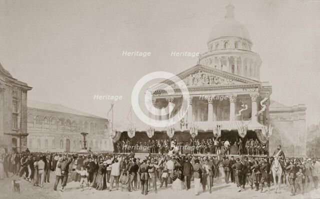 Enlistment of volunteers into the National Guard, Place du Pantheon, Paris, 1870-1871. Artist: Unknown