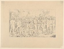 Enlistment of Sickles Brigade, New York (from Confederate War Etchings), 1861-63. Creator: Adalbert John Volck