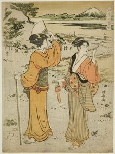Enoshima, from the series "Mount Fuji in the Four Seasons (Shiki no Fuji)", c. 1785. Creator: Torii Kiyonaga