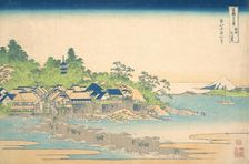 Enoshima in Sagami Province (Soshu Enoshima), from the series Thirty-six Views of M..., ca. 1830-32. Creator: Hokusai