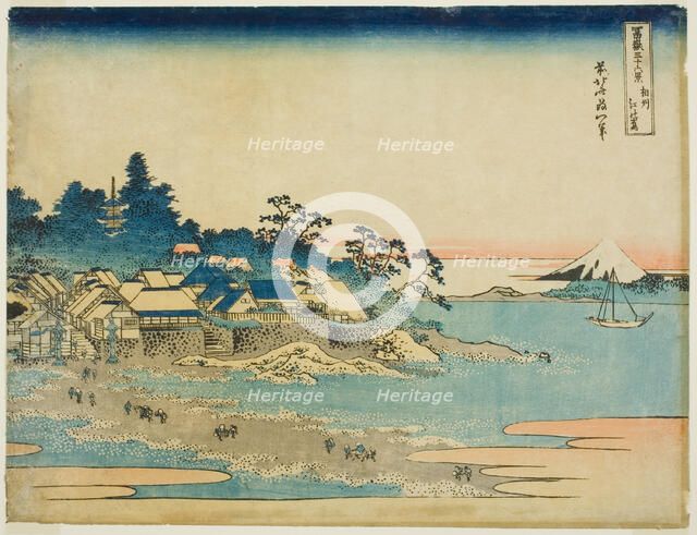Enoshima in Sagami Province (Soshu Enoshima), from the series "Thirty-six Views of...c. 1830/33. Creator: Hokusai.