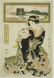 Enoshima in Sagami Province (Soshu Enoshima), fron the series "Elegant Famous..., early 19th cent. Creator: Kikukawa Eizan