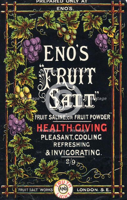 Eno's Fruit Salt, 19th century. Artist: Unknown