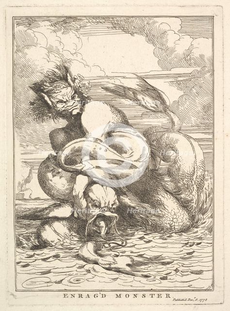 Enrag'd Monster, December 8, 1778. Creator: John Hamilton Mortimer.