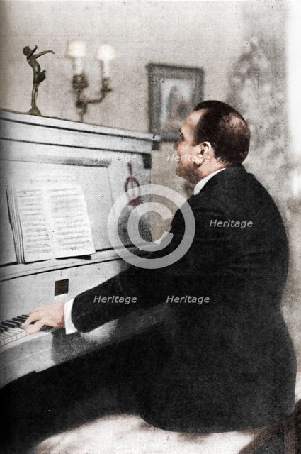'Enrico Caruso - Italy's Famous Tenor at the Piano', c1925. Artist: Unknown.