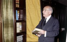 Enrique Tierno Galván (1918-1986), professor and Spanish politician, photo 1983