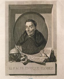Enrique Florez (1702-1773), Spanish historian and theologian, etching of 1773