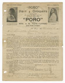 Enrollment Certificate to Poro College for Lucille Brown, March 19, 1915. Creator: Unknown