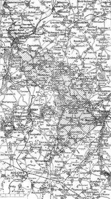 Ensemble du terrain des offensives franco-britanniques au Nord et au Sud de la Somme 1916. Creator: Unknown